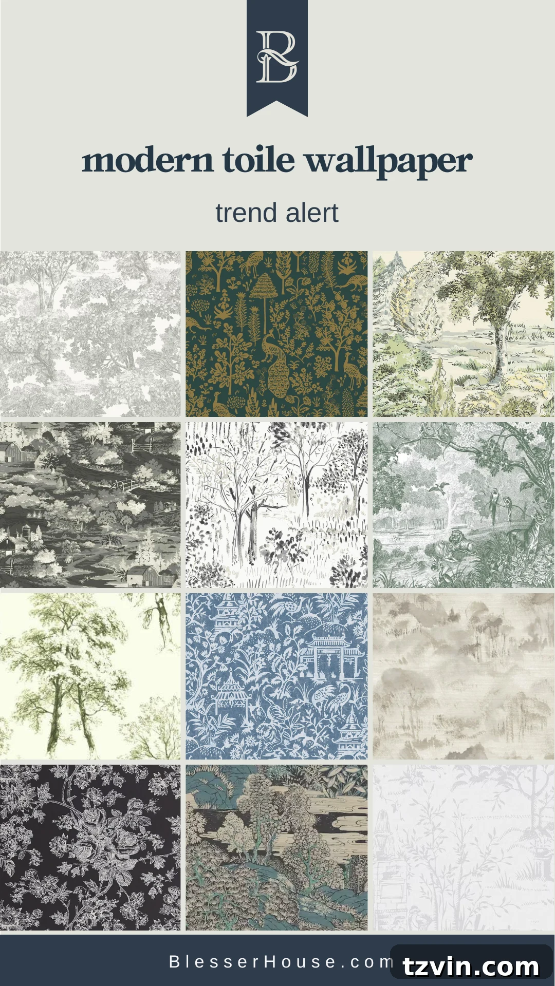 trending modern toile wallpapers 
