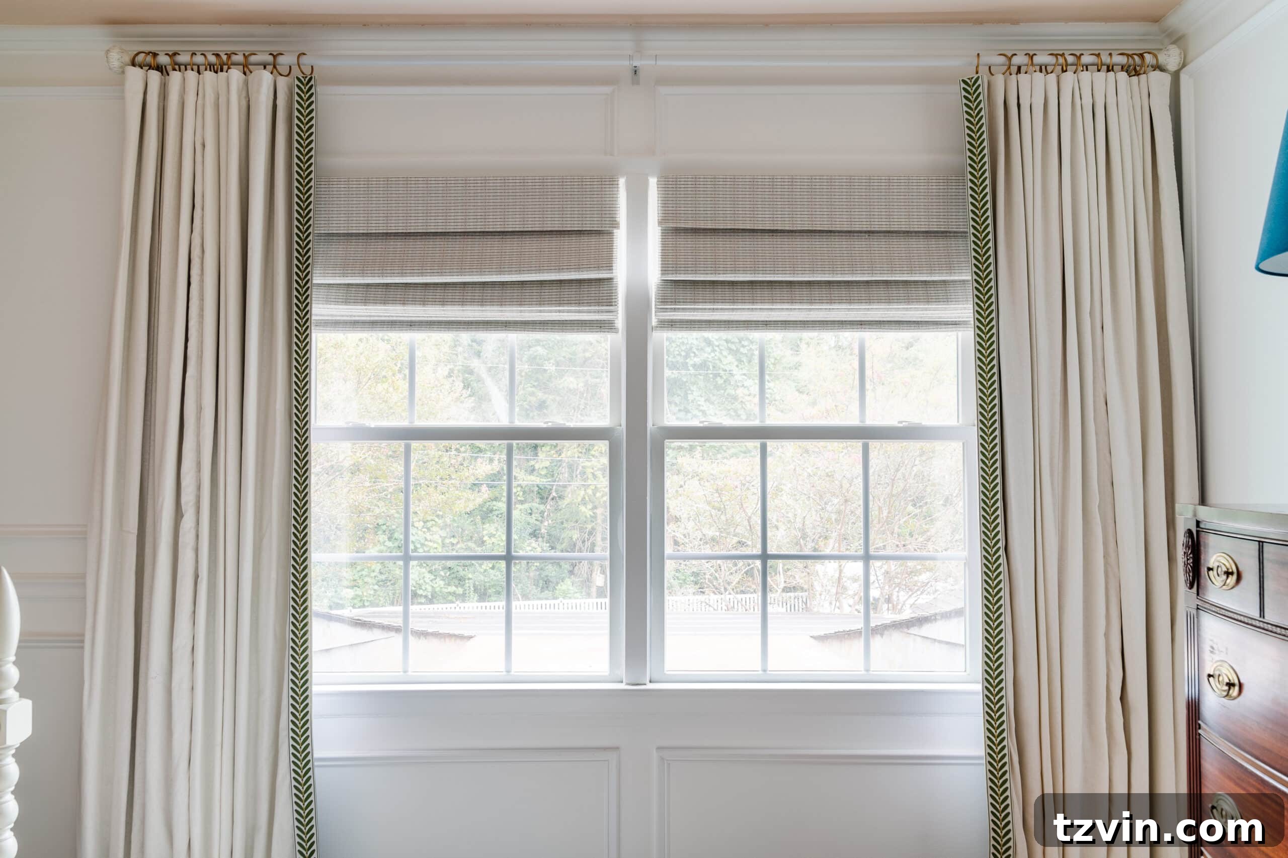 Chic No-Sew Curtains: Easy DIY with Designer Trim 19 Finished DIY no-sew curtains with designer-inspired trim, showcasing budget-friendly elegance