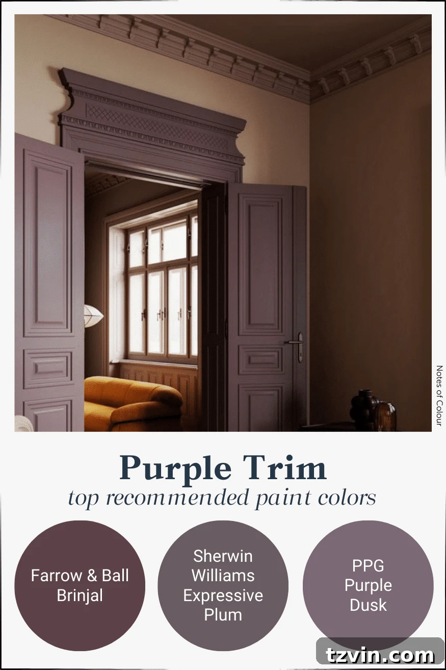 purple contrast trim paint colors