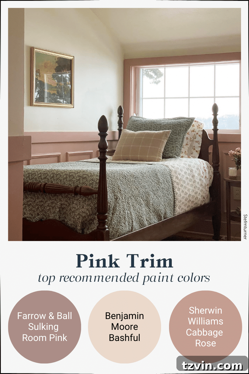 pink contrast trim paint colors