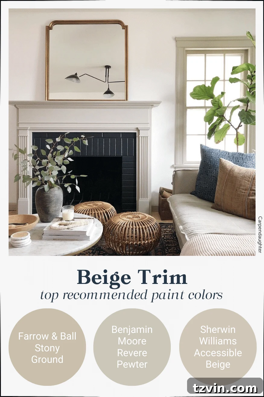 beige contrast trim paint colors