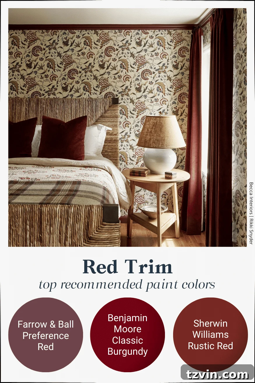burgundy / red contrast trim paint colors