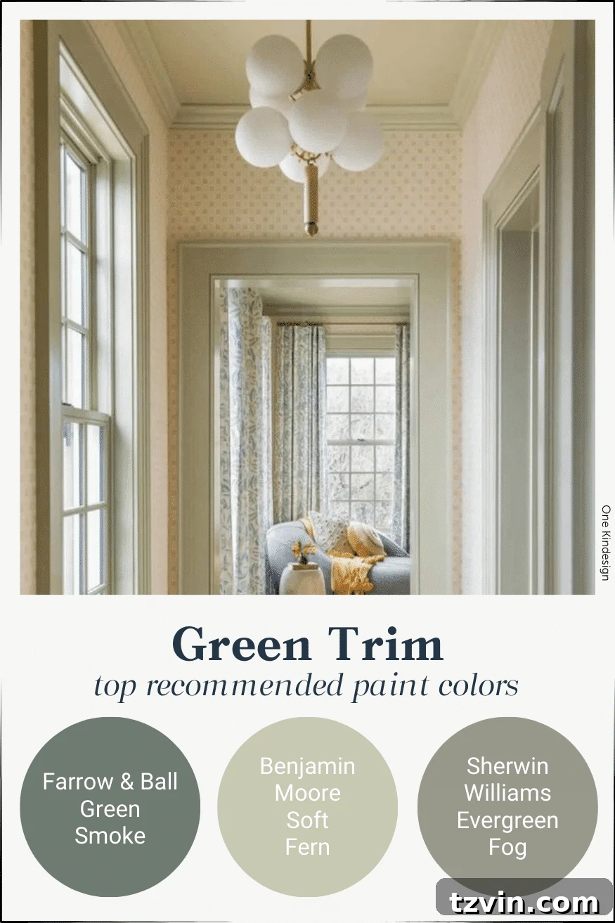 green contrast trim paint colors