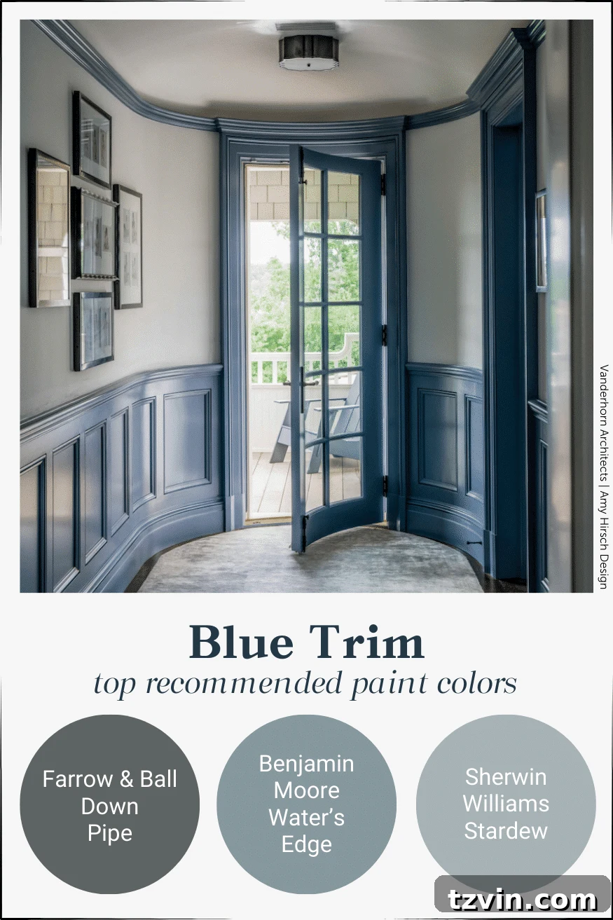blue contrast trim paint colors