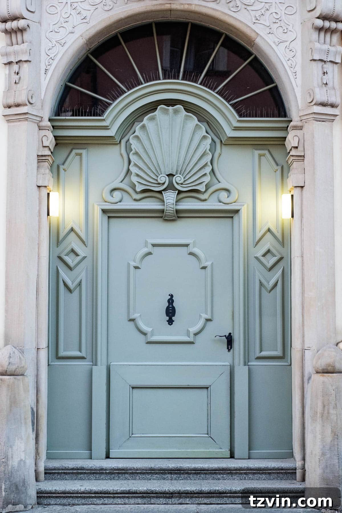 blue front door paint color for serene home entrances