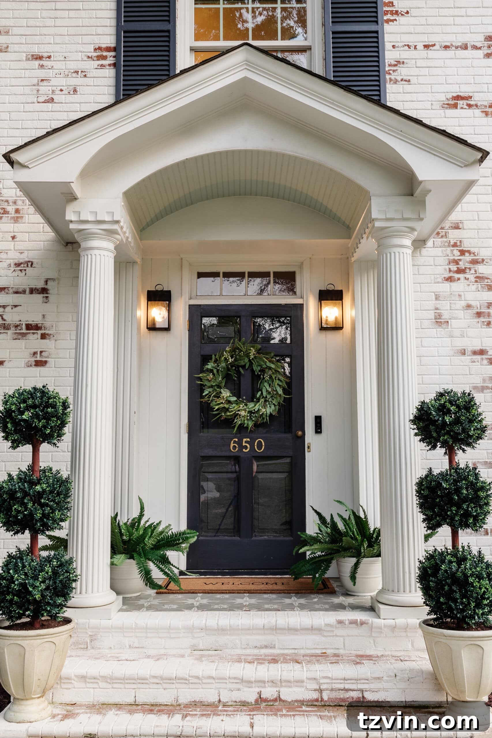 colonial house front porch decor