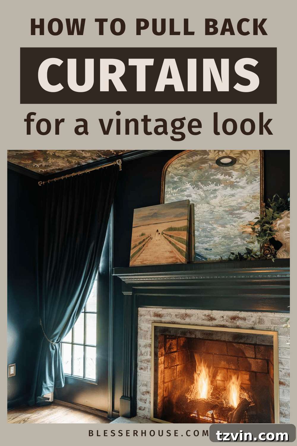 Effortless Ways to Open Single Panel Drapes and Home Theater Curtains 2 How to pull back curtains for a vintage theater look in a home media room.