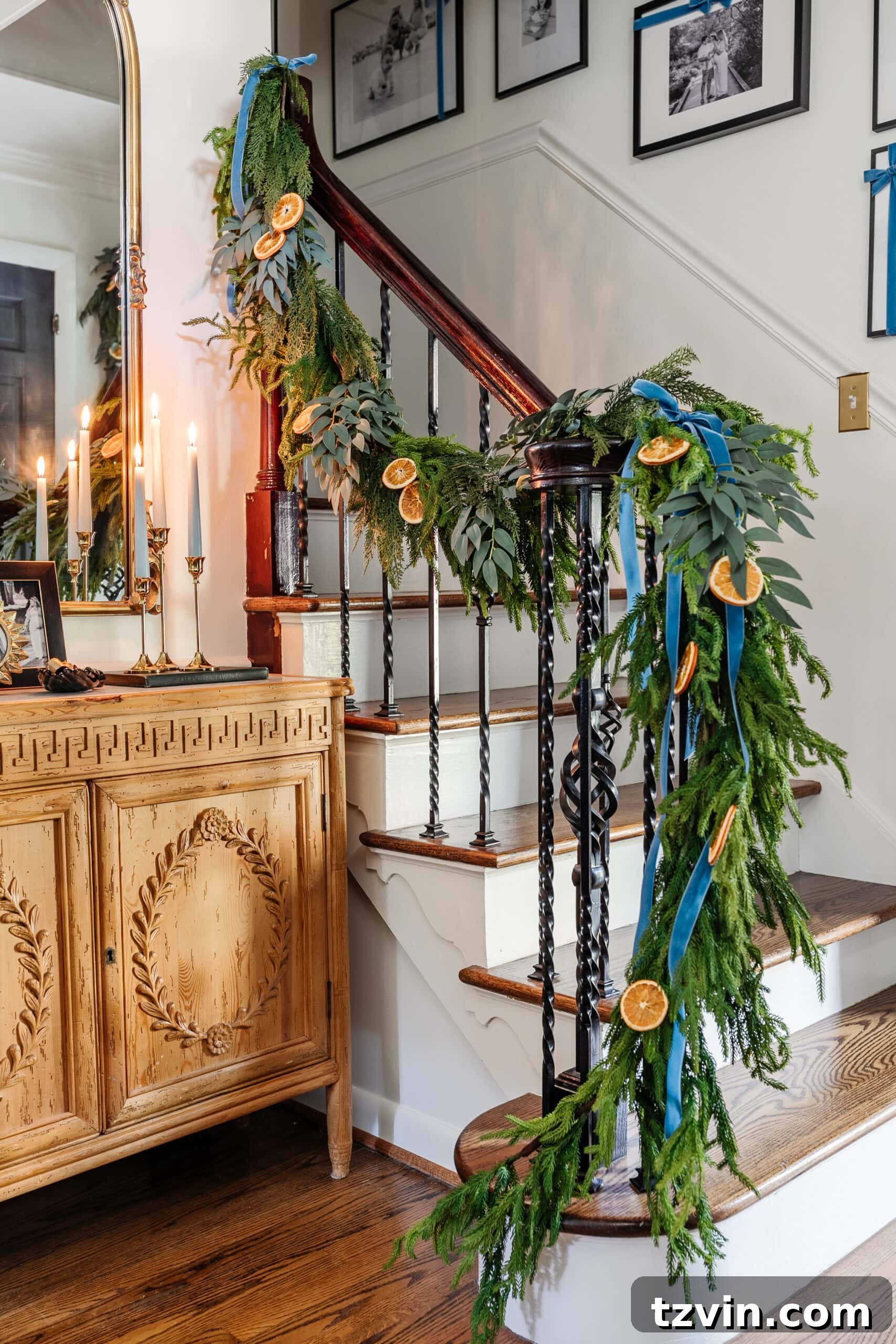 Elevate Your Faux Garland: Secrets to Unbelievable Realism 5 realistic garland on staircase railing