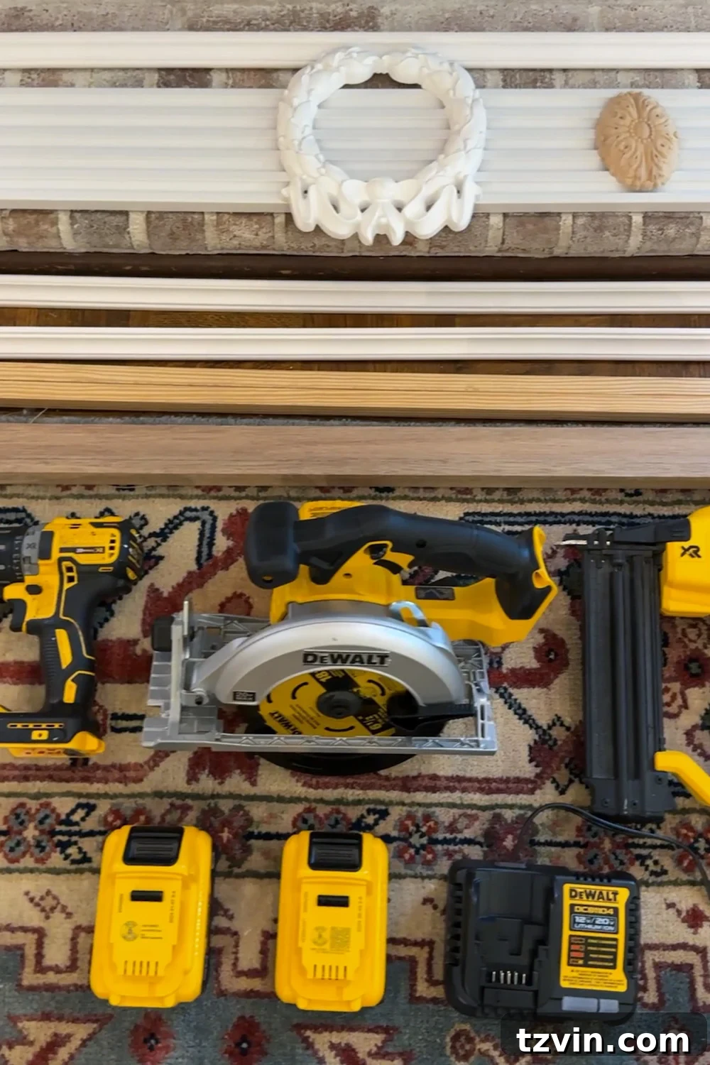 Classic Style DIY Fireplace Molding Transformation 4 Essential tools and supplies for a DIY fireplace molding makeover
