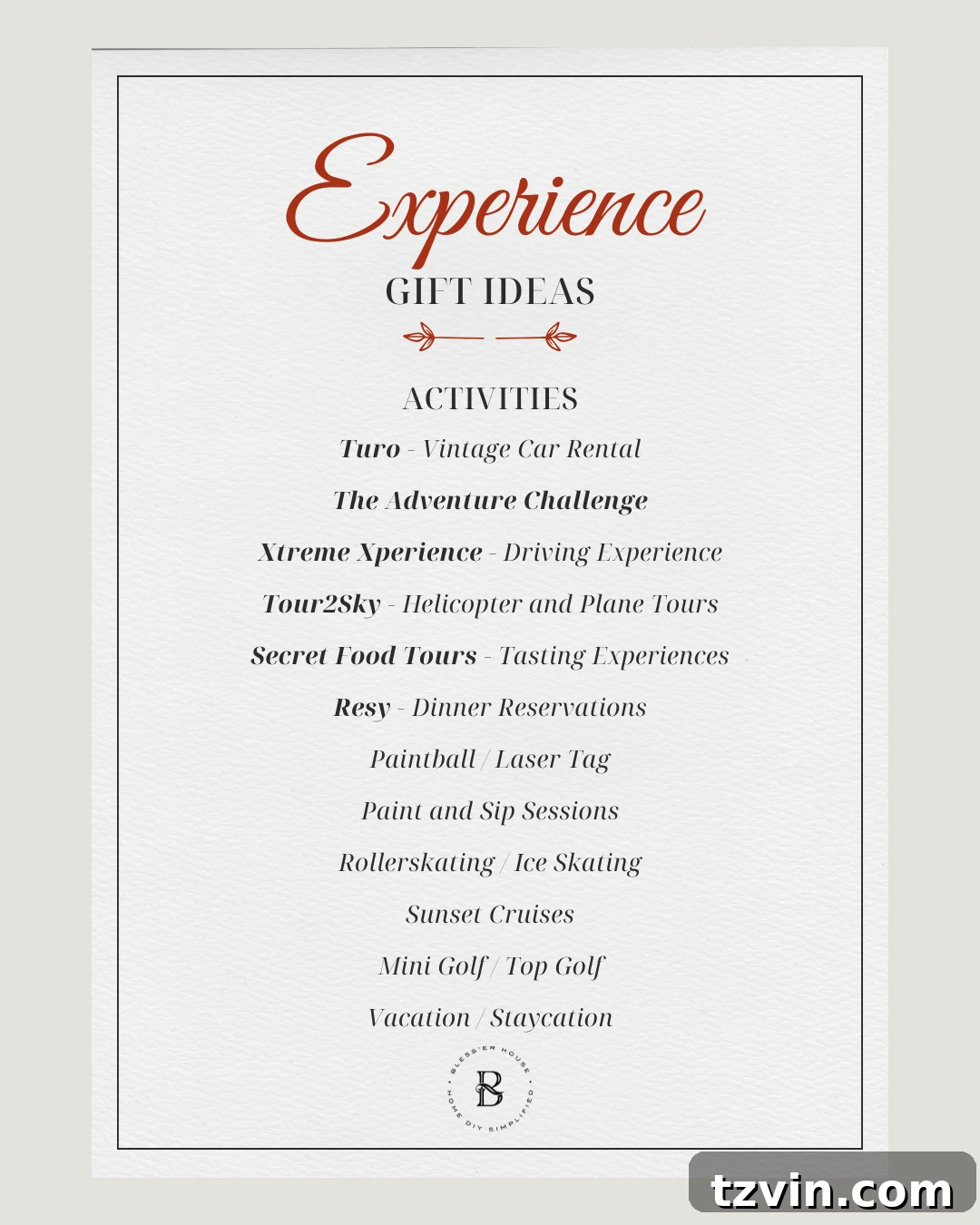 Beyond the Box Curated Experience Gifts for Lasting Memories 13 activity gift ideas