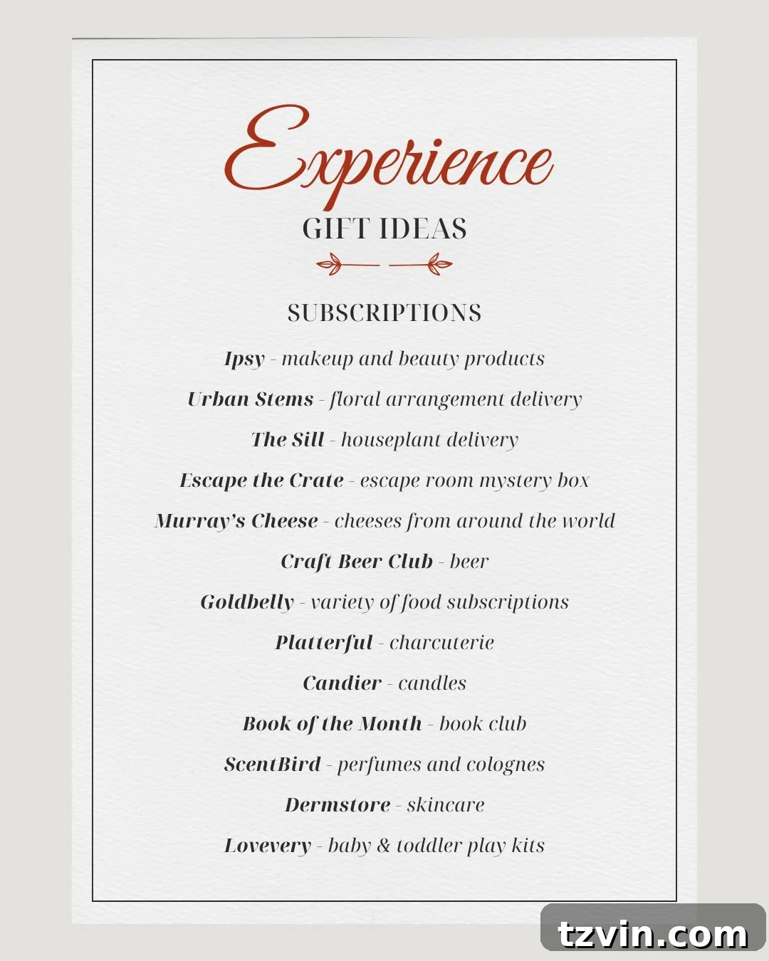 Beyond the Box Curated Experience Gifts for Lasting Memories 4 experience gift ideas - subscriptions