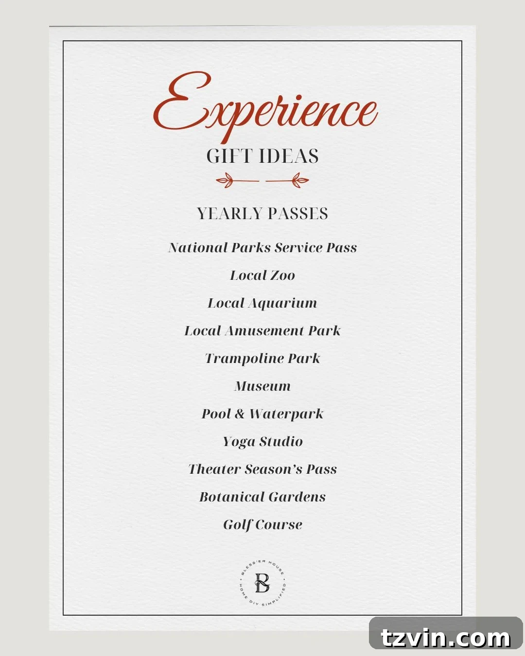 Beyond the Box Curated Experience Gifts for Lasting Memories 6 experience gift ideas - yearly passes