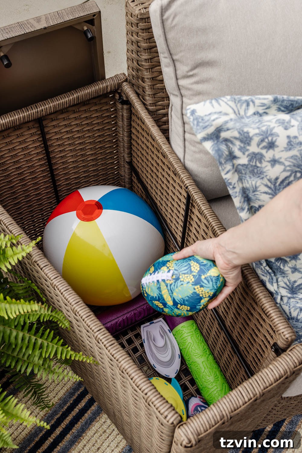Savvy Buys for Your Outdoor Sanctuary 4 Close-up of innovative outdoor storage tables within a conversation set.