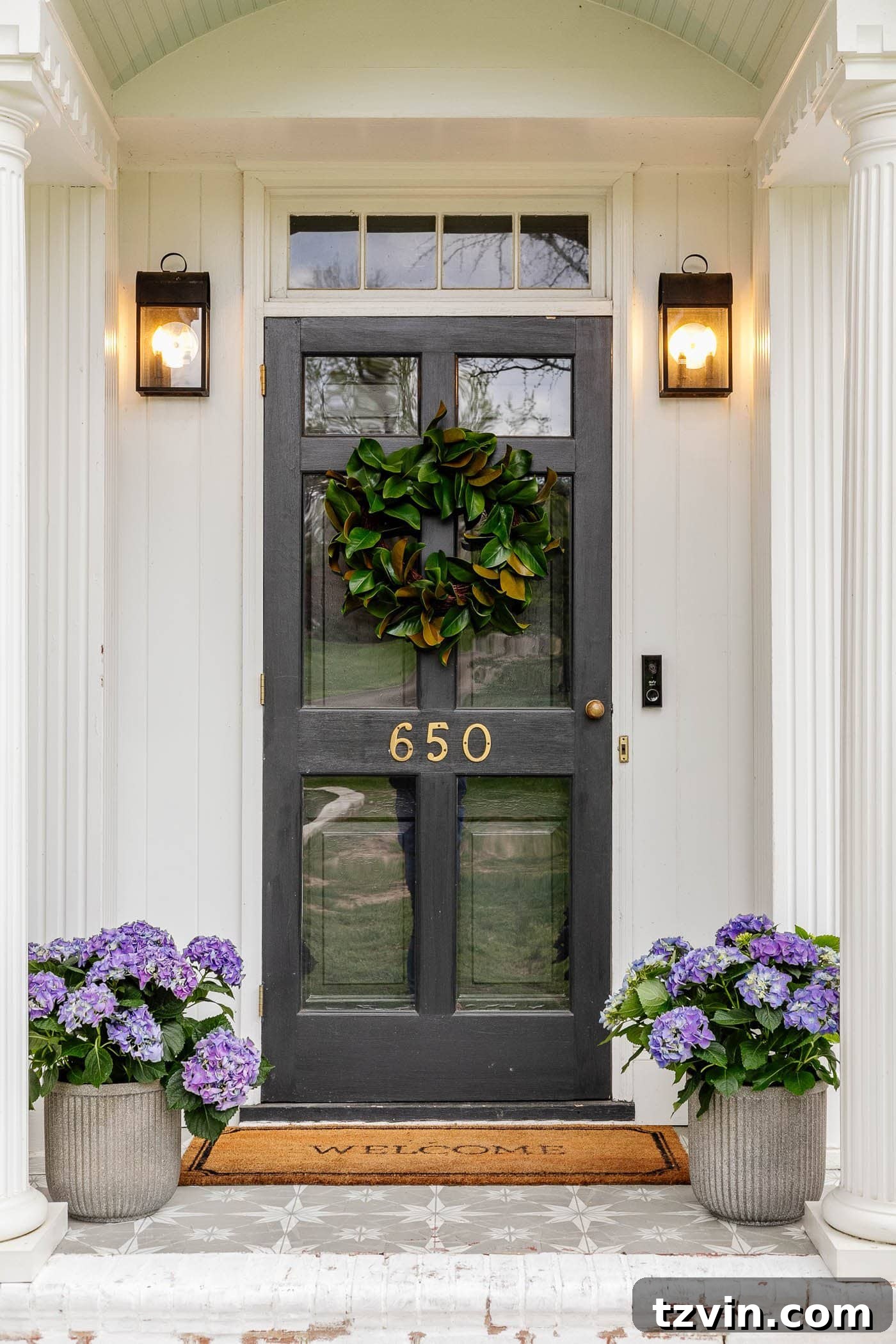 Wow-Worthy DIY Front Yard Transformations 9 Old vintage storm door on front porch, showing outdated home exterior elements