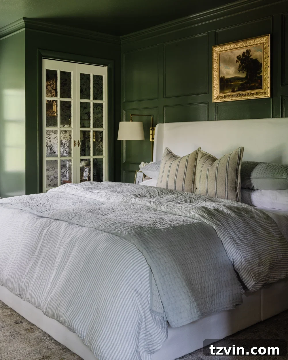 Olive Green: The Bedroom Color You Never Knew You Needed 2 benjamin moore vintage vogue olive green bedroom