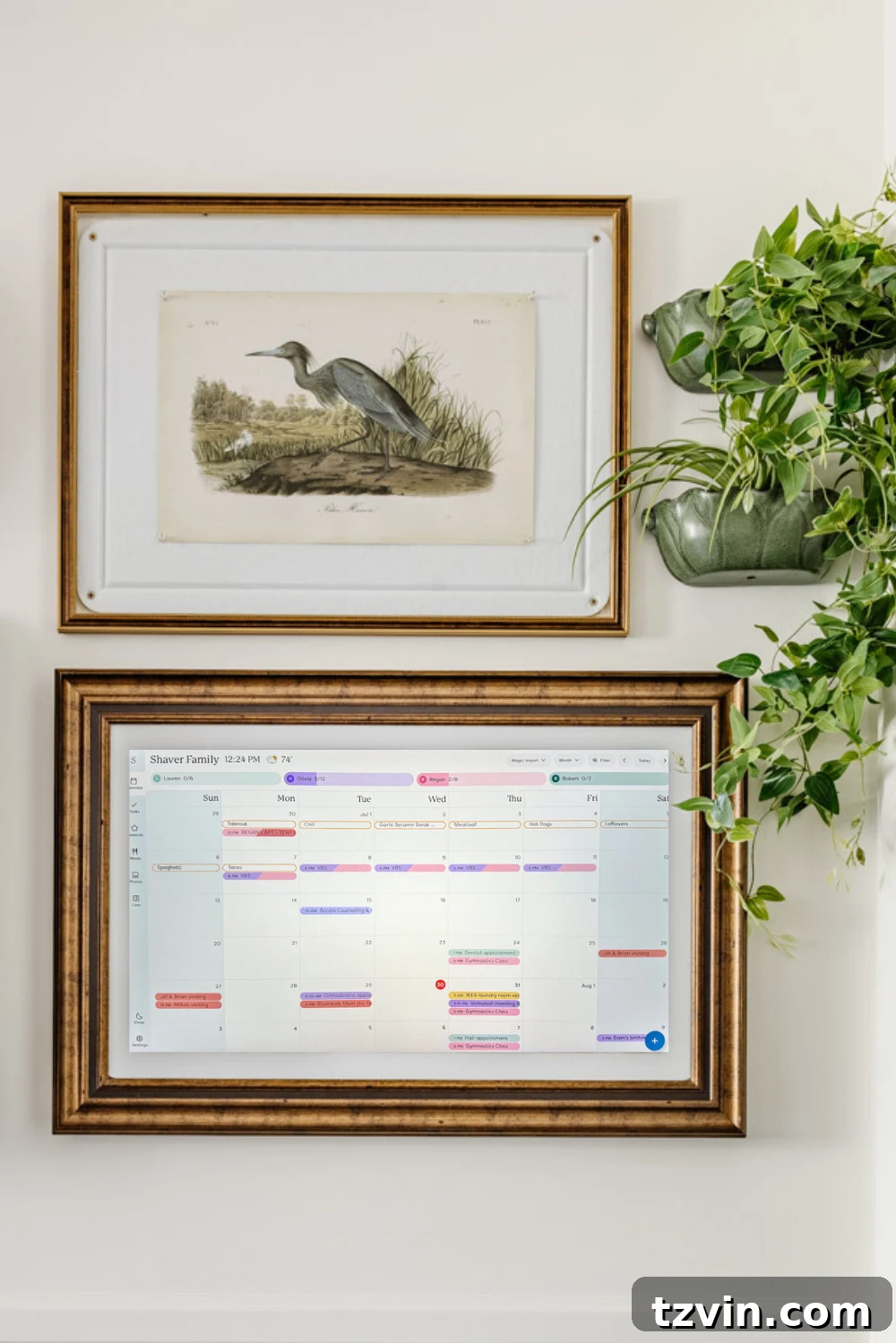 Skylight Calendar display showing family schedule