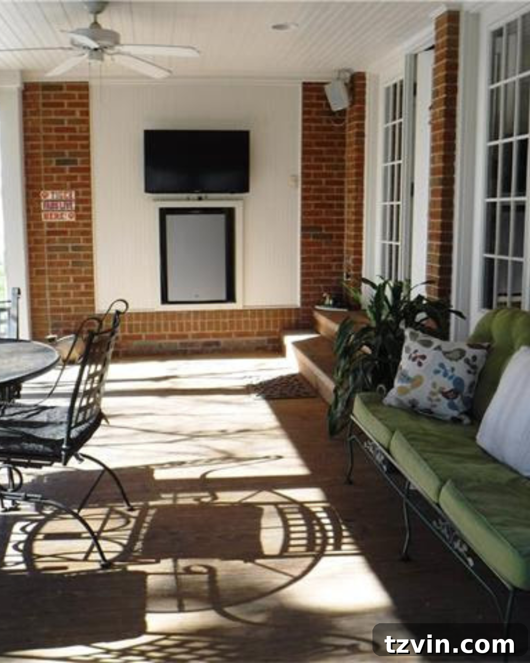 Our DIY Outdoor Living Room: Seamlessly Extending Our Home 5 Before shot of a back porch, showing its original condition before the DIY outdoor living room project.