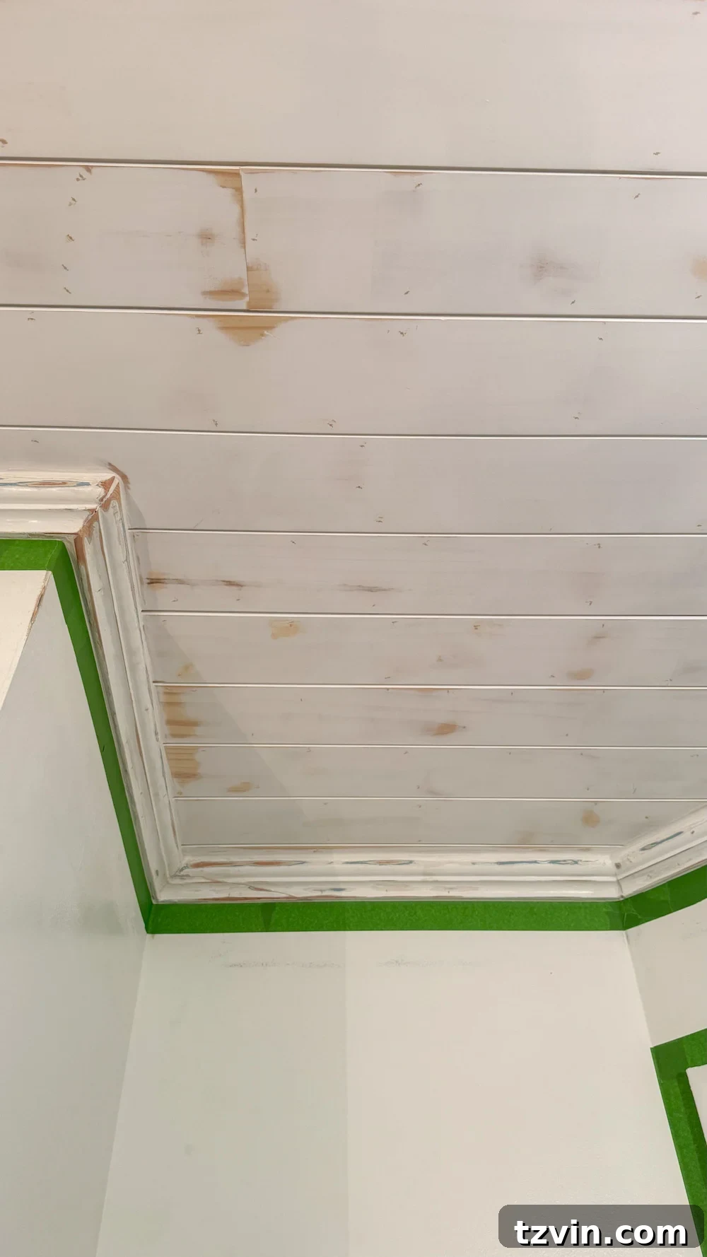 how to hide attic door in ceiling with tongue and groove
