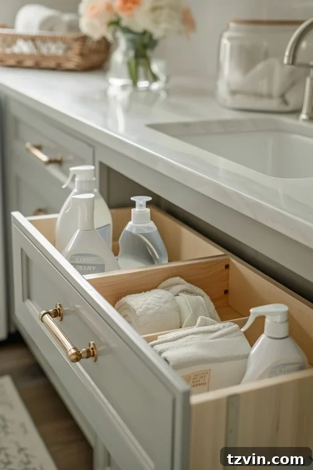 Compact Laundry Room Ideas for Ultimate Efficiency 14 laundry room storage drawers for detergent