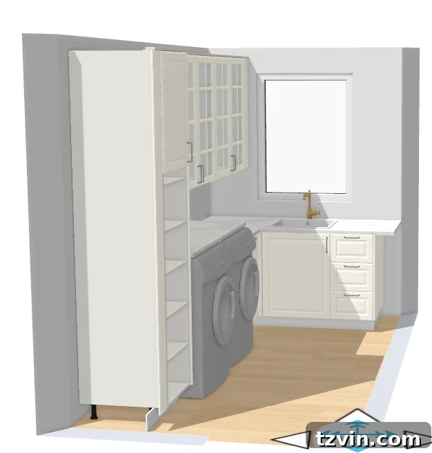 Expert IKEA Laundry Room Cabinet Planning Secrets 7 IKEA kitchen planner view of laundry room window wall with ample storage
