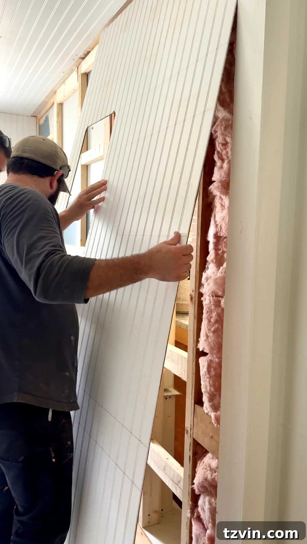 Measuring and cutting beadboard panels to size