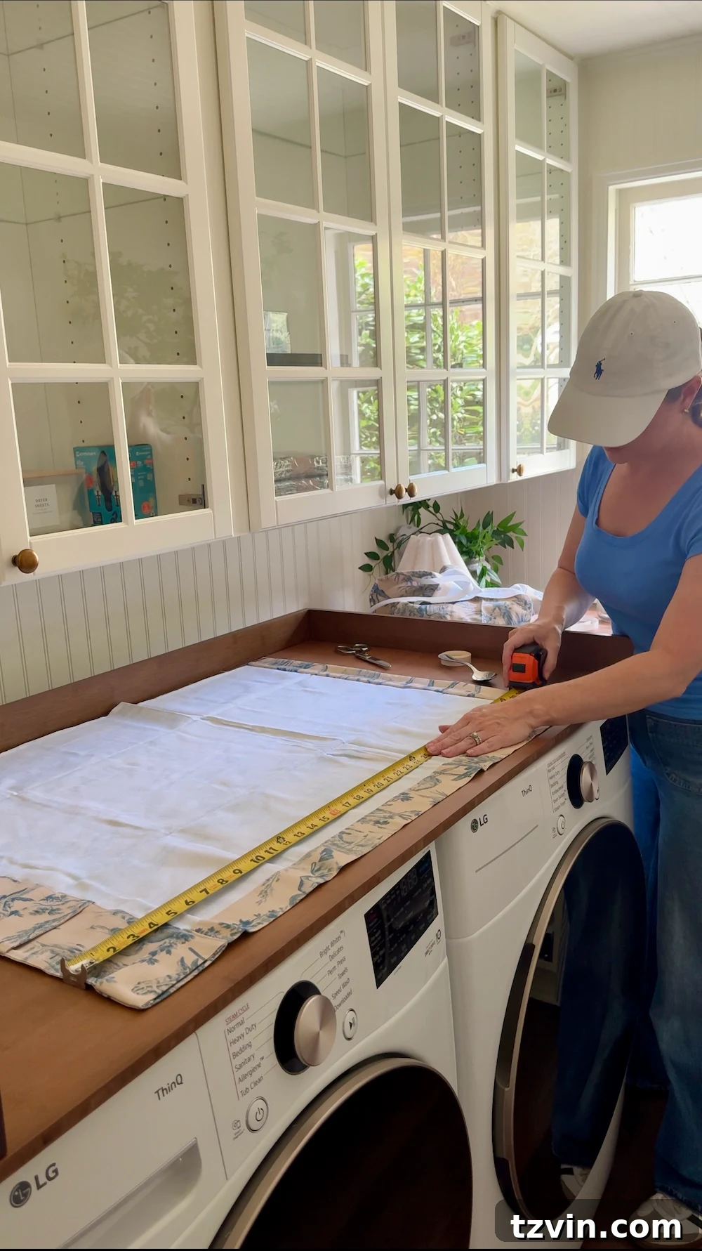 No Sew DIY Fabric Cabinet Doors That Hide Clutter in Style