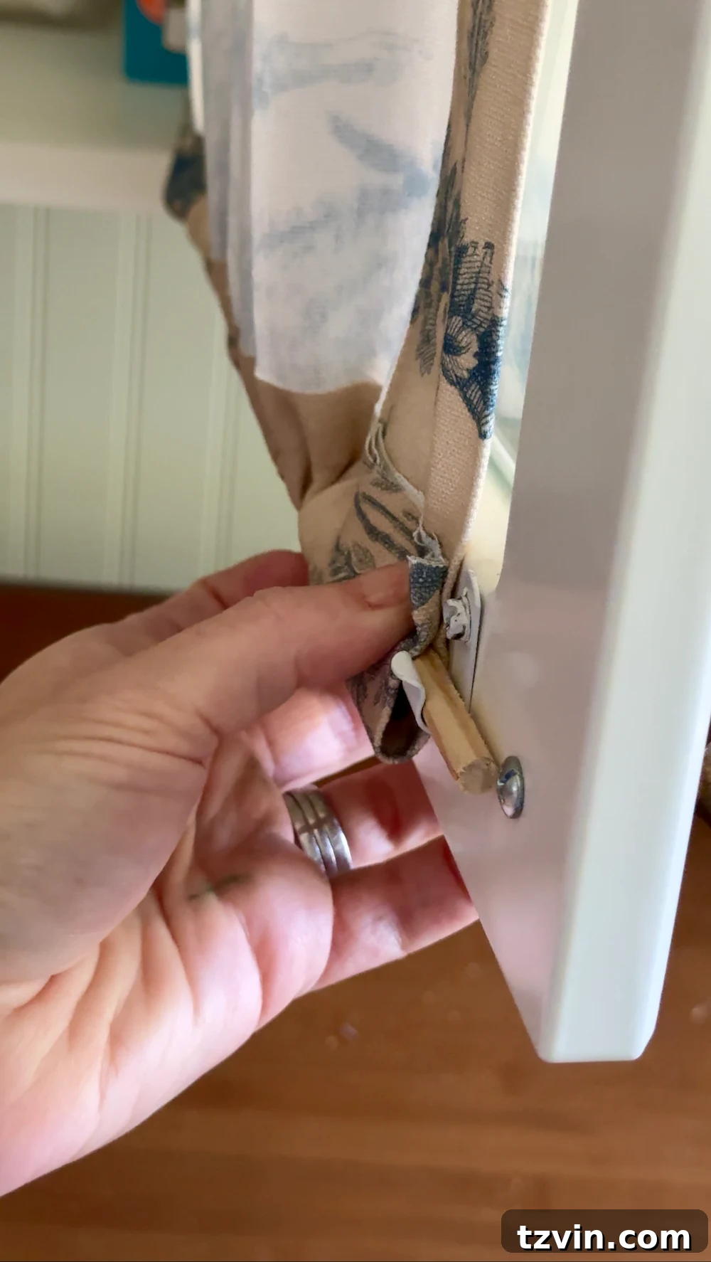 No Sew DIY Fabric Cabinet Doors That Hide Clutter in Style