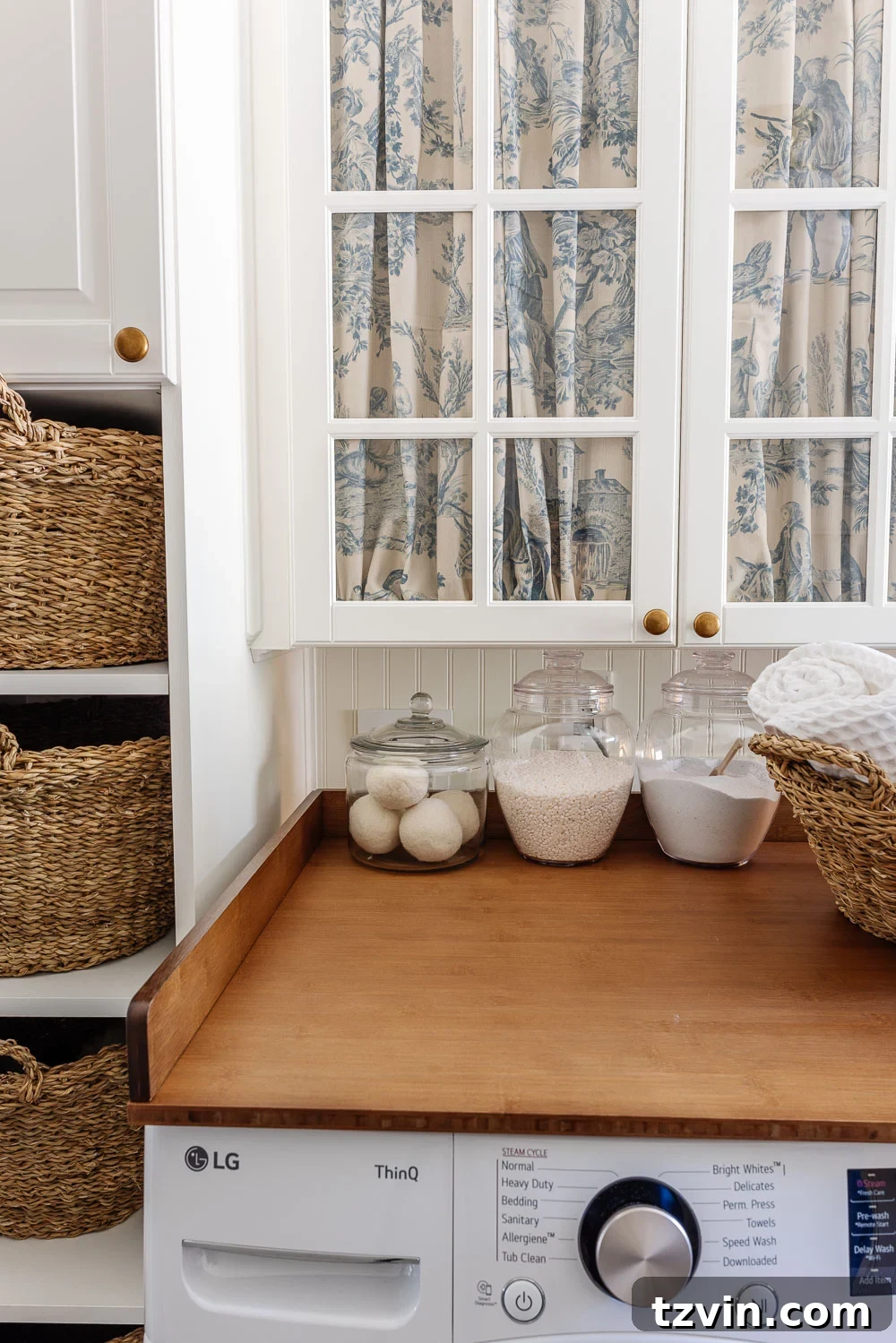 No Sew DIY Fabric Cabinet Doors That Hide Clutter in Style