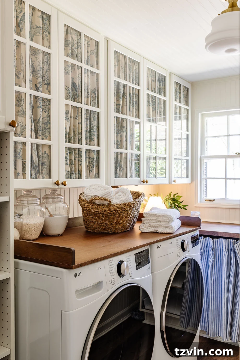 No Sew DIY Fabric Cabinet Doors That Hide Clutter in Style