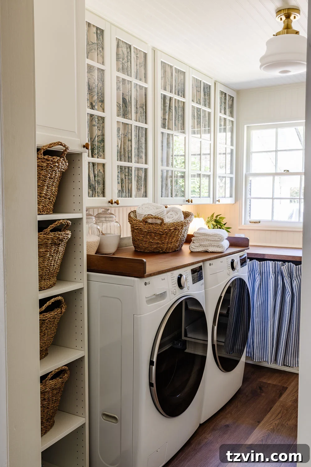 No Sew DIY Fabric Cabinet Doors That Hide Clutter in Style