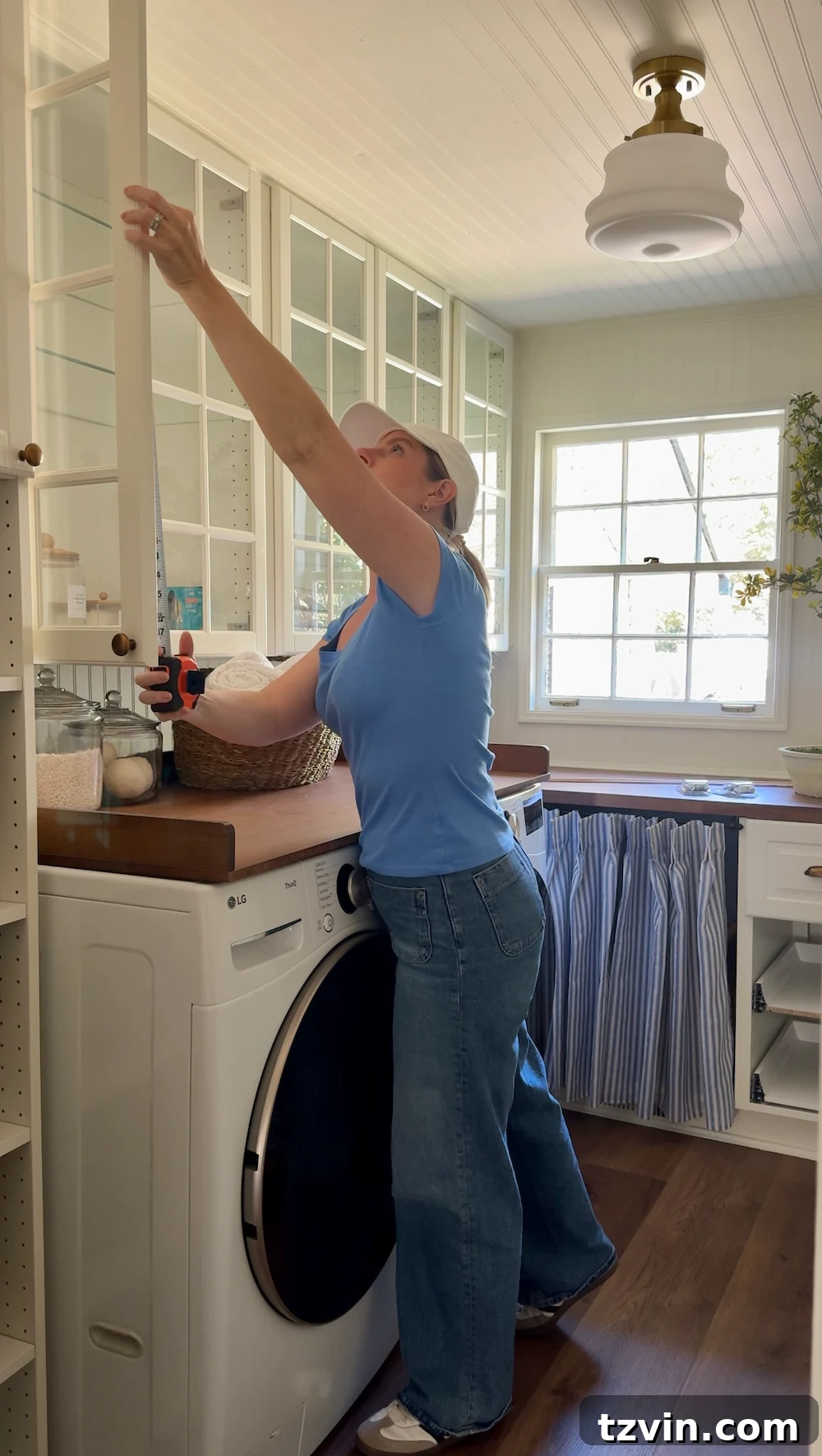 No Sew DIY Fabric Cabinet Doors That Hide Clutter in Style