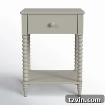 Tiny Bedroom Solutions: 20+ Space-Saving Nightstands 11 Rustic wood slim bedside table with open shelving and simple design, perfect for natural decor styles.
