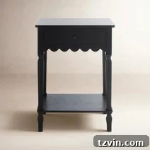 Tiny Bedroom Solutions: 20+ Space-Saving Nightstands 18 Minimalist wooden slim bedside table with a single drawer and an open bottom shelf, for compact bedroom storage.