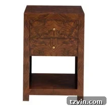 Tiny Bedroom Solutions: 20+ Space-Saving Nightstands 5 Elegant white slim bedside table with a single drawer and gold hardware, perfect for a modern bedroom.