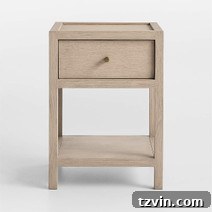 Tiny Bedroom Solutions: 20+ Space-Saving Nightstands 7 Industrial-style slim nightstand with black metal frame and wood top, ideal for contemporary small bedrooms.