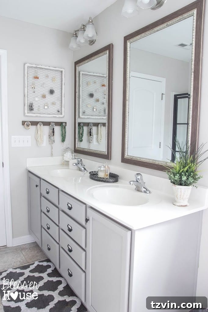 Painted Bathroom Cabinets | Light Cabinet Colors | Bathroom Vanity Makeover