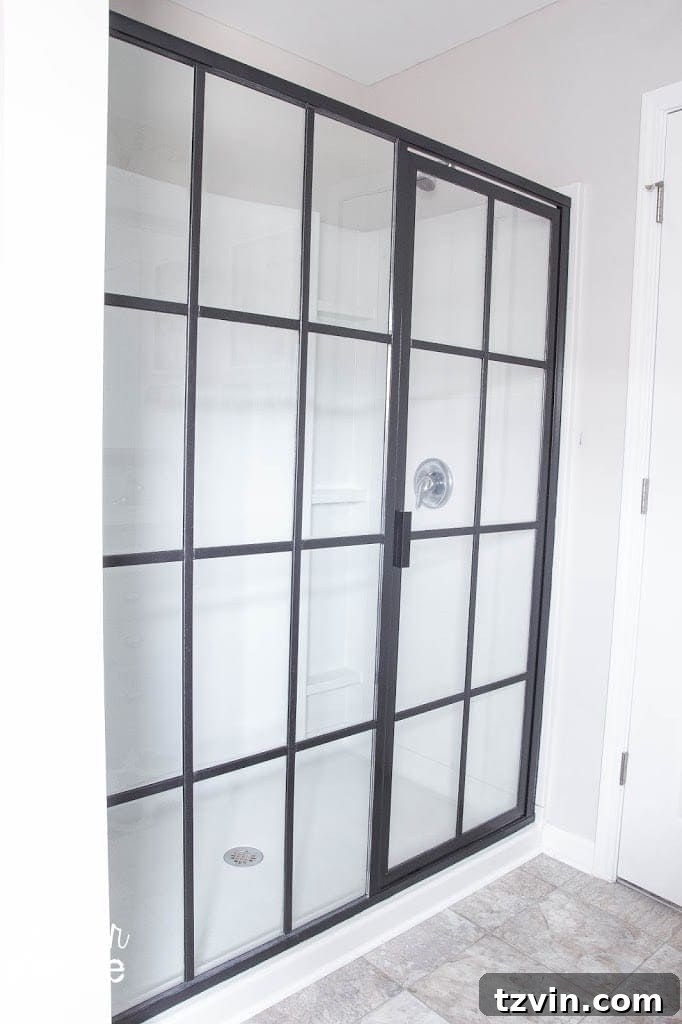 DIY Industrial Shower Door | Factory Window Style | Budget Bathroom Renovation