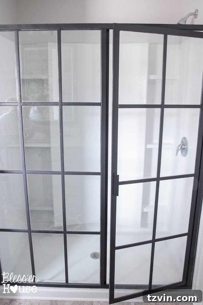 Industrial Shower Door Tutorial | Affordable Shower Upgrade | DIY Bathroom Ideas