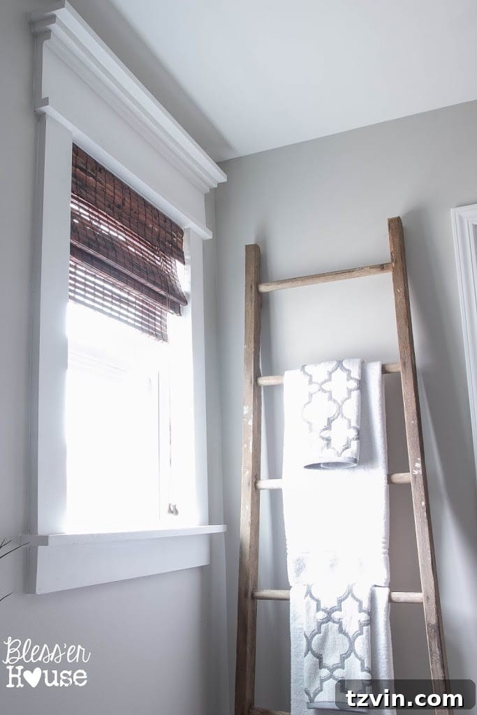 Reclaimed Ladder Towel Rack | Rustic Bathroom Decor | Barn Finds Home Decor