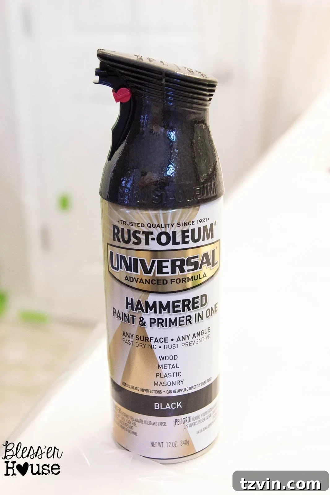 Can of Rust-Oleum Universal spray paint, a popular choice for DIY projects