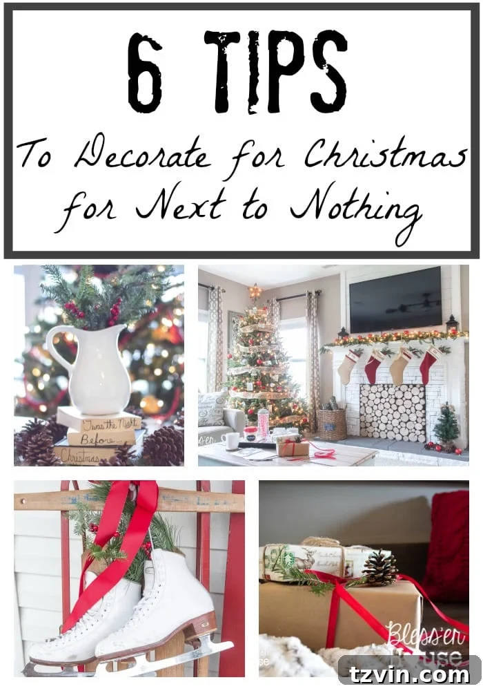Festive Christmas Decor That Won't Break the Bank 2 A festive Christmas mantelpiece adorned with budget-friendly decorations, including a NOEL sign and greenery