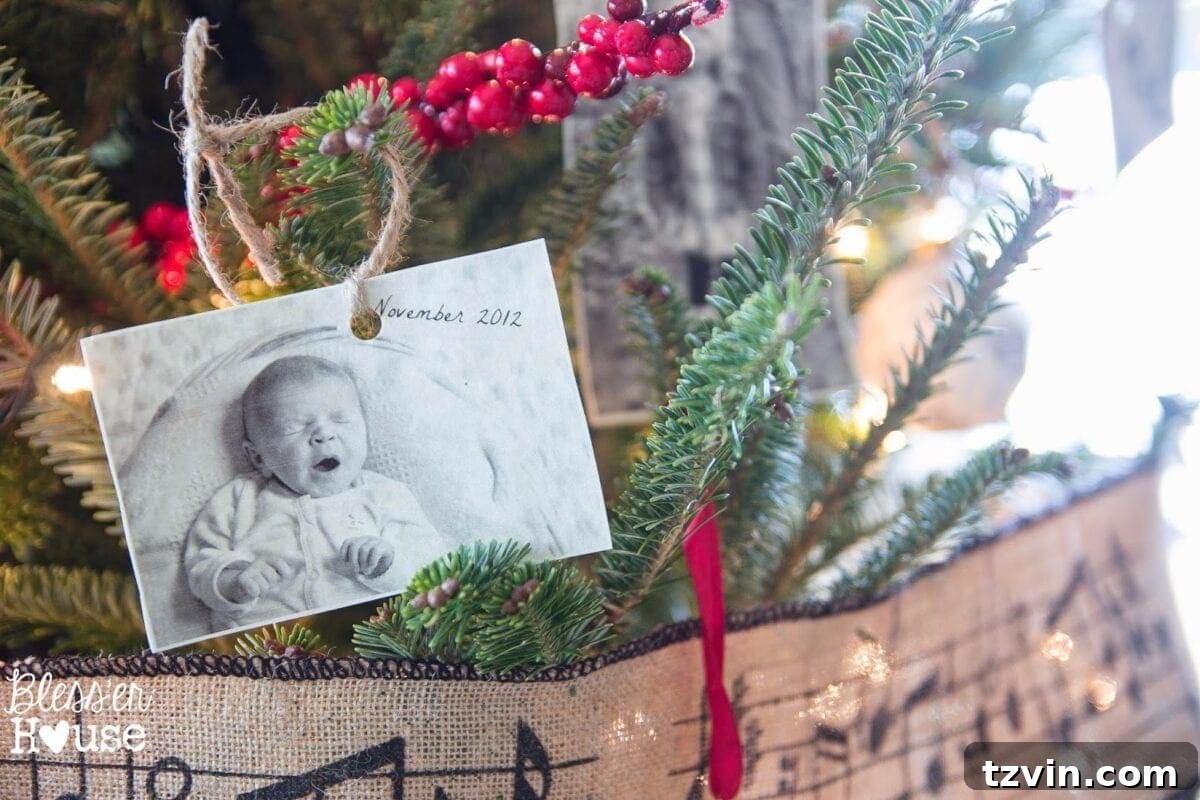 Festive Christmas Decor That Won't Break the Bank 8 Personalized Christmas ornaments made from old family photos, highlighting the importance of unique decor
