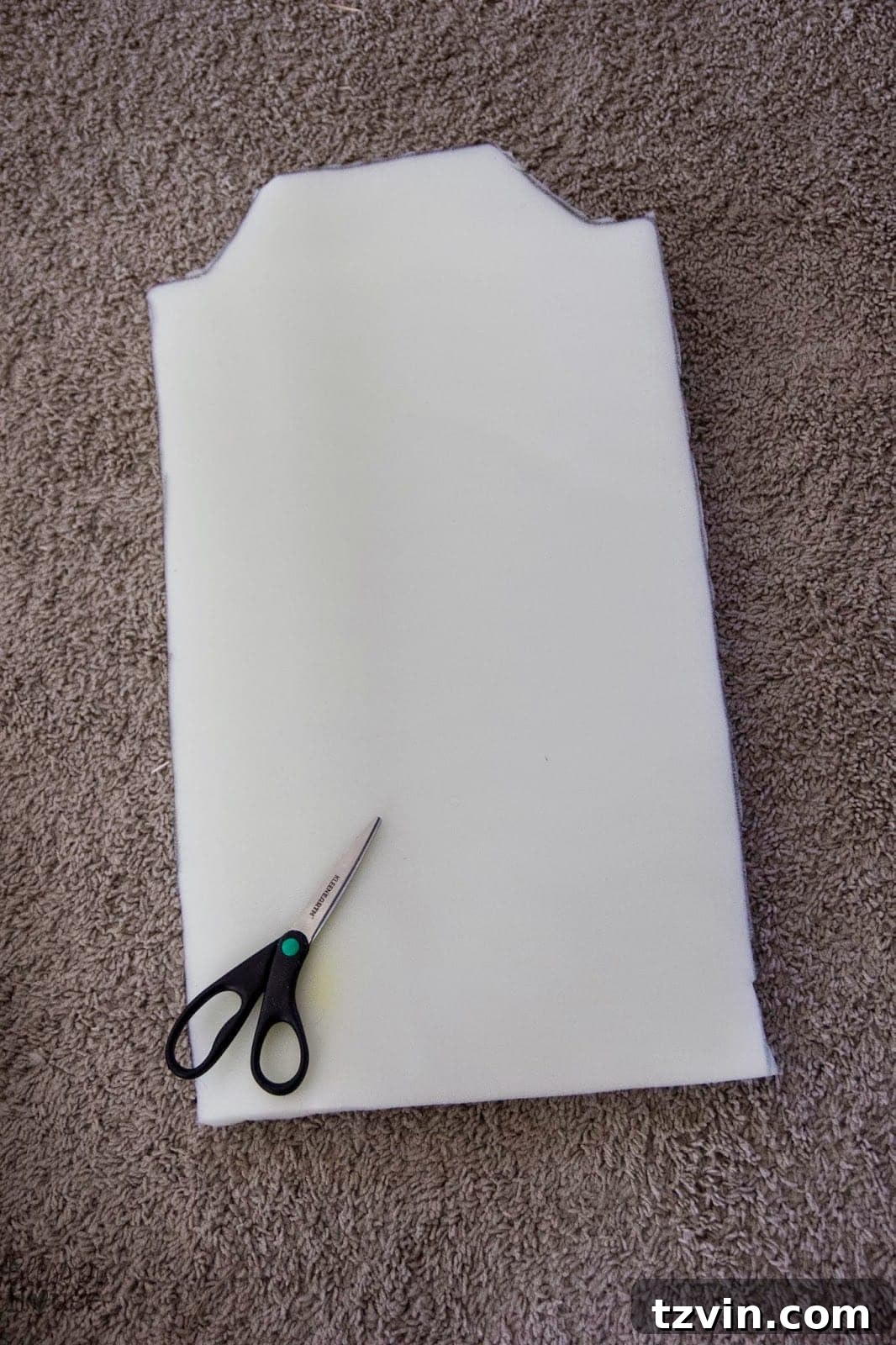 Cutting egg crate foam for chair batting