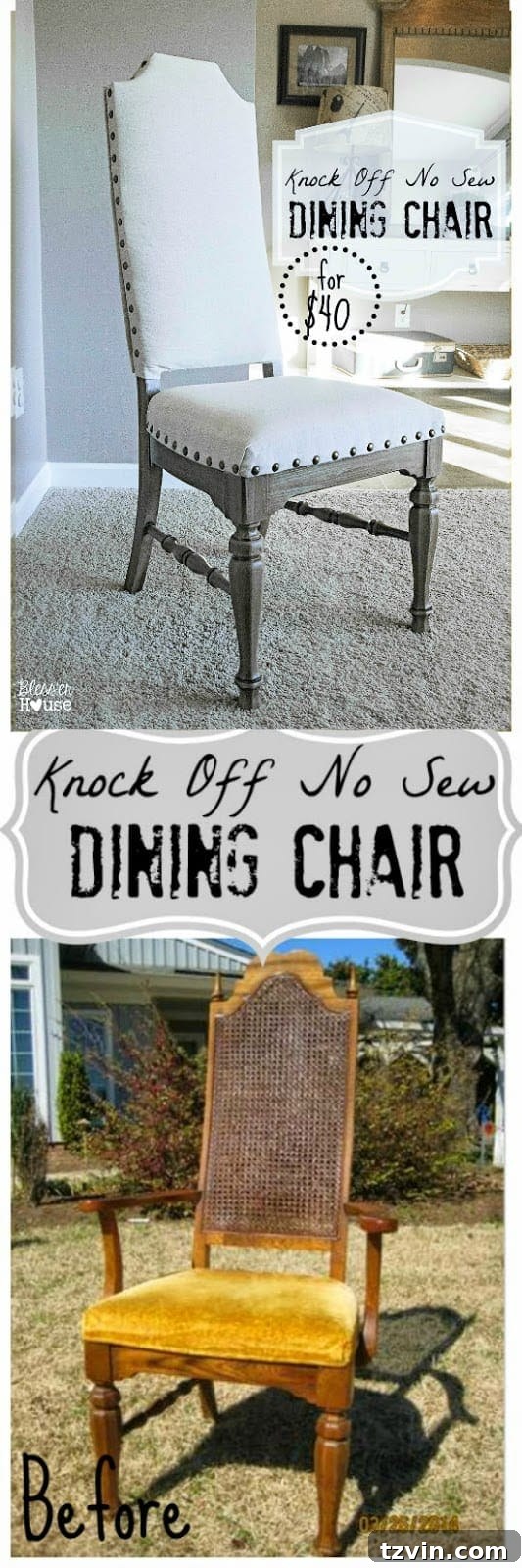Comparison of old chair vs. new knock-off upholstered chair
