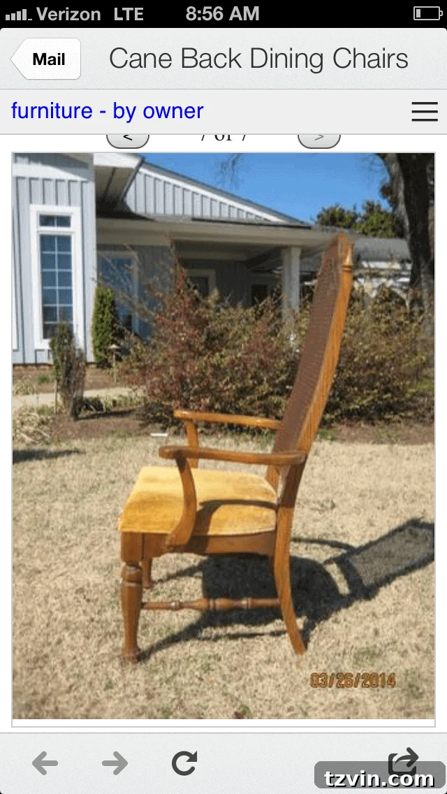 Craigslist find: vintage dining chairs before makeover