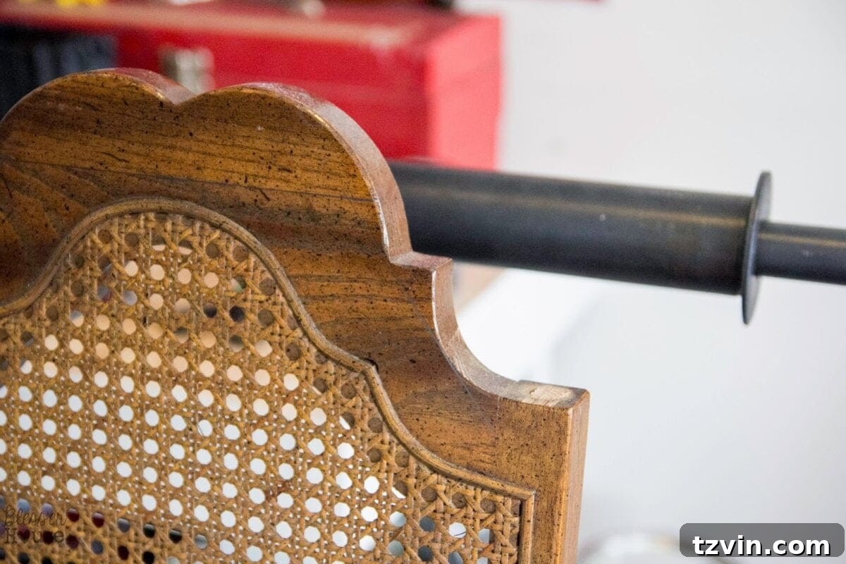 Cutting off the finial of a vintage dining chair