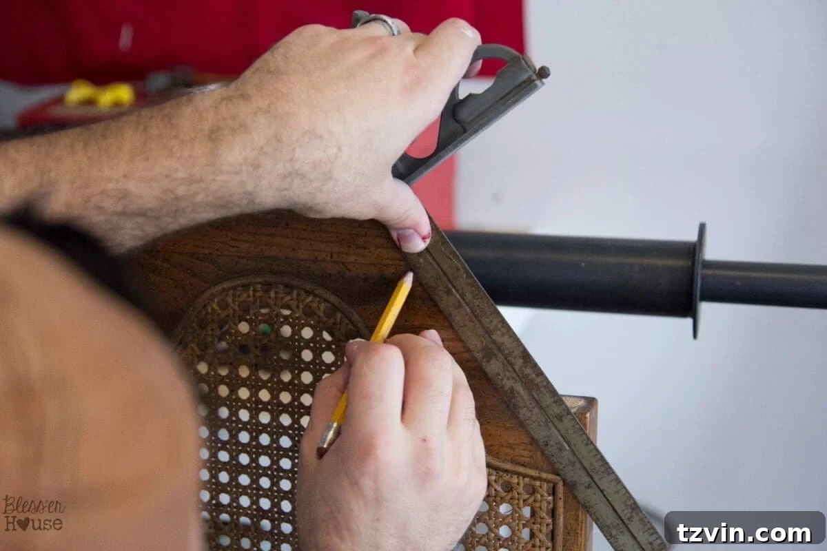 Carefully avoiding chair caning during cutting