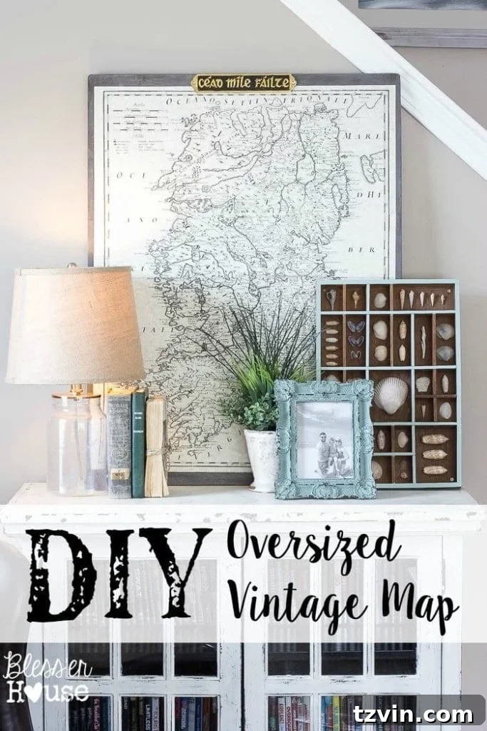 DIY Oversized Vintage Map