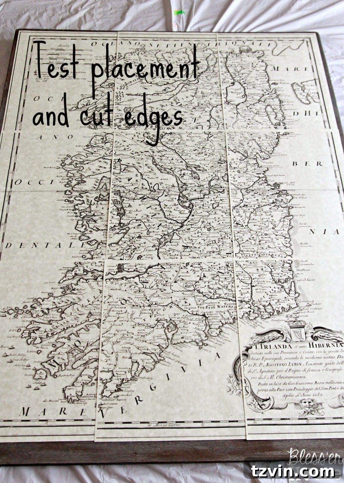 Bless'er House | DIY Oversized Vintage Irish Map Restoration Hardware KnockOff