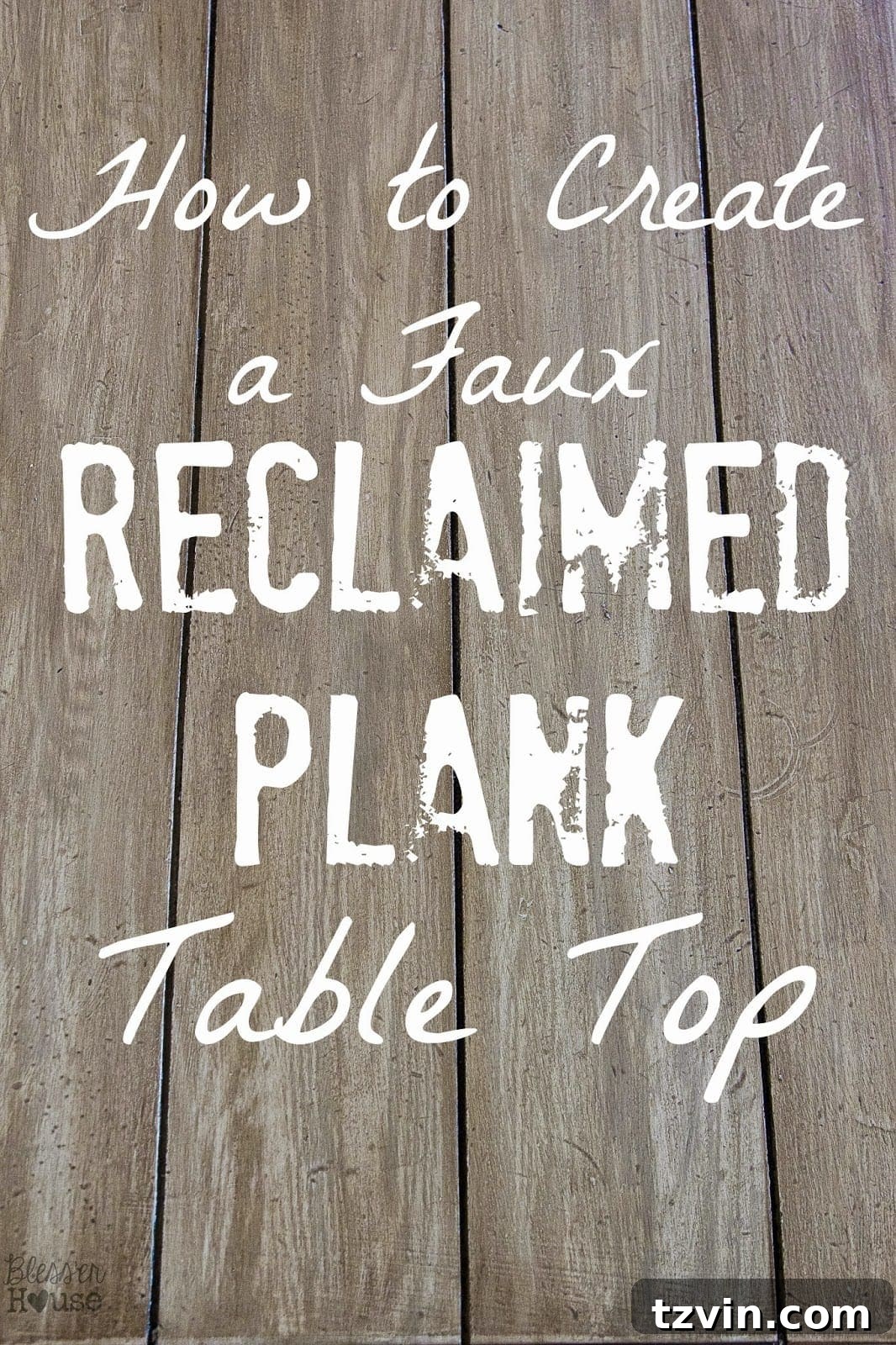 Faux Reclaimed Wood Table Top How-To: Before and After